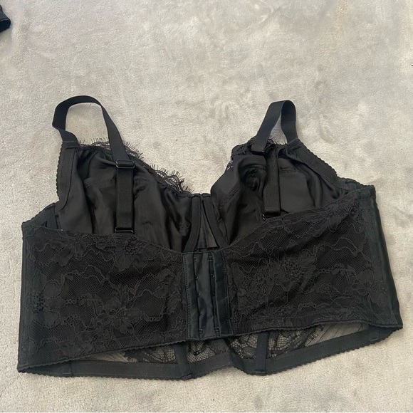 New! Victoria's Secret Black Lace Unlined Corset Bra Top 10358 - Picture 6 of 8